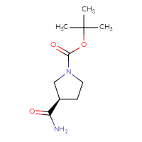 Chemical structure of tert-butyl (3R)-3-carbamoylpyrrolidine-1-carboxylate - CSSB00010977647