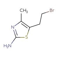 Chemical structure of 5-(2-bromoethyl)-4-methyl-1,3-thiazol-2-amine - CSSB00010779997