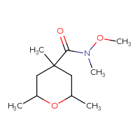 Chemical structure of N-methoxy-N,2,4,6-tetramethyloxane-4-carboxamide - CSSB01148880901