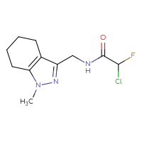 Chemical structure of 2-chloro-2-fluoro-N-[(1-methyl-4,5,6,7-tetrahydro-1H-indazol-3-yl)methyl]acetamide - CSSB21332110032