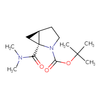Chemical structure of tert-butyl (1S,5R)-1-(dimethylcarbamoyl)-2-azabicyclo[3.1.0]hexane-2-carboxylate - CSSB00114246838