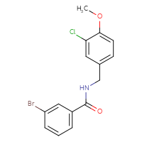 Chemical structure of 3-bromo-N-[(3-chloro-4-methoxyphenyl)methyl]benzamide - CSSB00051587806