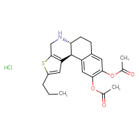 Chemical structure of (1S,10R)-4-(acetyloxy)-15-propyl-14-thia-11-azatetracyclo[8.7.0.0²,⁷.0¹³,¹⁷]heptadeca-2,4,6,13(17),15-pentaen-5-yl acetate hydrochloride - CSSB06595023288