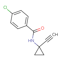 Chemical structure of 4-chloro-N-(1-ethynylcyclopropyl)benzamide - CSSB01051459832