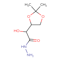 Chemical structure of 2-(2,2-dimethyl-1,3-dioxolan-4-yl)-2-hydroxyacetohydrazide - CSSB21151595702