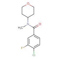 Chemical structure of 4-chloro-3-fluoro-N-methyl-N-(oxan-4-yl)benzamide - CSSB02006130964
