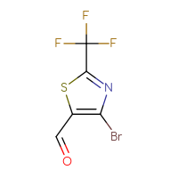 Chemical structure of 4-bromo-2-(trifluoromethyl)-1,3-thiazole-5-carbaldehyde - CSSB00021566821