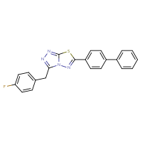 Chemical structure of 6-{[1,1'-biphenyl]-4-yl}-3-[(4-fluorophenyl)methyl]-[1,2,4]triazolo[3,4-b][1,3,4]thiadiazole - CSSB00121633365
