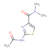 Chemical structure of 2-acetamido-N,N-dimethyl-1,3-thiazole-4-carboxamide - CSSB00011265396