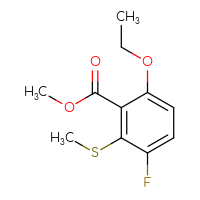Chemical structure of methyl 6-ethoxy-3-fluoro-2-(methylsulfanyl)benzoate - CSSB06448150347