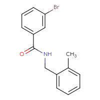 Chemical structure of 3-bromo-N-[(2-methylphenyl)methyl]benzamide - CSSB00000388313