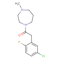 Chemical structure of 2-(5-chloro-2-fluorophenyl)-1-(4-methyl-1,4-diazepan-1-yl)ethan-1-one - CSSB06486332218