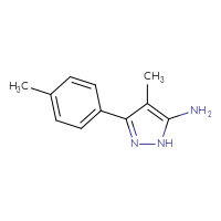 Chemical structure of 4-methyl-3-(4-methylphenyl)-1H-pyrazol-5-amine - CSSB00102530713