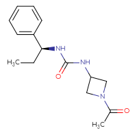 Chemical structure of 3-(1-acetylazetidin-3-yl)-1-[(1S)-1-phenylpropyl]urea - CSSB00915262413