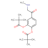 Chemical structure of 2-[(2,2-dimethylpropanoyl)oxy]-4-[2-(methylamino)acetyl]phenyl 2,2-dimethylpropanoate - CSSB00015382543