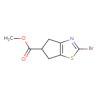 Chemical structure of methyl 2-bromo-4H,5H,6H-cyclopenta[d][1,3]thiazole-5-carboxylate - CSSB20887326533