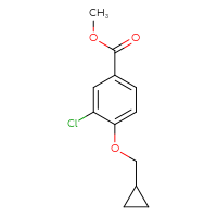 Chemical structure of methyl 3-chloro-4-(cyclopropylmethoxy)benzoate - CSSB00025702678