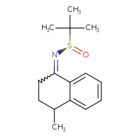 Chemical structure of (R)-2-methyl-N-(4-methyl-1,2,3,4-tetrahydronaphthalen-1-ylidene)propane-2-sulfinamide - CSSB02169596544