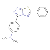 Chemical structure of N,N-dimethyl-4-{6-phenyl-[1,2,4]triazolo[3,4-b][1,3,4]thiadiazol-3-yl}aniline - CSSB00121637283