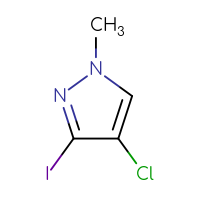 Chemical structure of 4-chloro-3-iodo-1-methyl-1H-pyrazole - CSSB00012643686