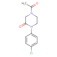Chemical structure of 4-acetyl-1-(4-chlorophenyl)piperazin-2-one - CSSB21291565055