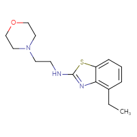 Chemical structure of 4-ethyl-N-[2-(morpholin-4-yl)ethyl]-1,3-benzothiazol-2-amine - CSSB00015200842