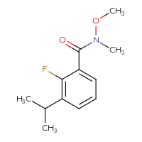 Chemical structure of 2-fluoro-N-methoxy-N-methyl-3-(propan-2-yl)benzamide - CSSB01213300991