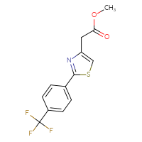 Chemical structure of methyl 2-{2-[4-(trifluoromethyl)phenyl]-1,3-thiazol-4-yl}acetate - CSSB00032456747