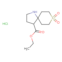 Chemical structure of ethyl 8,8-dioxo-8λ⁶-thia-1-azaspiro[4.5]decane-4-carboxylate hydrochloride - CSSB00137315506