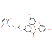 Chemical structure of 3-{3',6'-dihydroxy-3-oxo-3H-spiro[2-benzofuran-1,9'-xanthen]-5-yl}-1-[2-(2,5-dioxo-2,5-dihydro-1H-pyrrol-1-yl)ethyl]thiourea - CSSB03436546770
