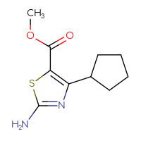 Chemical structure of methyl 2-amino-4-cyclopentyl-1,3-thiazole-5-carboxylate - CSSB00000698640