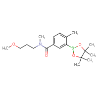 Chemical structure of N-(3-methoxypropyl)-N,4-dimethyl-3-(4,4,5,5-tetramethyl-1,3,2-dioxaborolan-2-yl)benzamide - CSSB00374146306