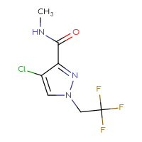 Chemical structure of 4-chloro-N-methyl-1-(2,2,2-trifluoroethyl)-1H-pyrazole-3-carboxamide - CSSB01046929592