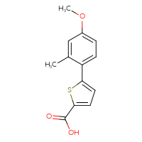 Chemical structure of 5-(4-methoxy-2-methylphenyl)thiophene-2-carboxylic acid - CSSB00005488821