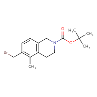 Chemical structure of tert-butyl 6-(bromomethyl)-5-methyl-1,2,3,4-tetrahydroisoquinoline-2-carboxylate - CSSB09886070300