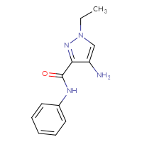Chemical structure of 4-amino-1-ethyl-N-phenyl-1H-pyrazole-3-carboxamide - CSSB00001155149