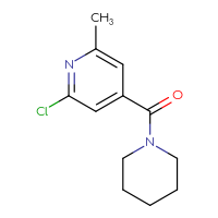 Chemical structure of 2-chloro-6-methyl-4-(piperidine-1-carbonyl)pyridine - CSSB00006597399