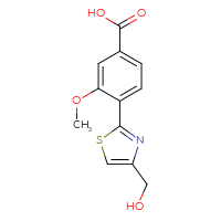 Chemical structure of 4-[4-(hydroxymethyl)-1,3-thiazol-2-yl]-3-methoxybenzoic acid - CSSB21415981164