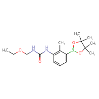 Chemical structure of 3-(ethoxymethyl)-1-[2-methyl-3-(4,4,5,5-tetramethyl-1,3,2-dioxaborolan-2-yl)phenyl]urea - CSSB21245997274
