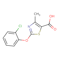 Chemical structure of 2-(2-chlorophenoxy)-4-methyl-1,3-thiazole-5-carboxylic acid - CSSB00020597735