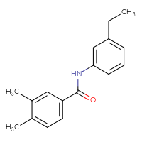 Chemical structure of N-(3-ethylphenyl)-3,4-dimethylbenzamide - CSSB00046156184