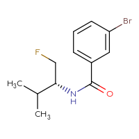 Chemical structure of 3-bromo-N-[(2R)-1-fluoro-3-methylbutan-2-yl]benzamide - CSSB14802468657