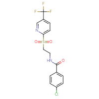 Chemical structure of 4-chloro-N-(2-{[5-(trifluoromethyl)pyridin-2-yl]sulfonyl}ethyl)benzamide - CSSB00015188387