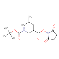 Chemical structure of 2,5-dioxopyrrolidin-1-yl 2-({[(tert-butoxy)carbonyl]amino}methyl)-4-methylpentanoate - CSSB20270306712