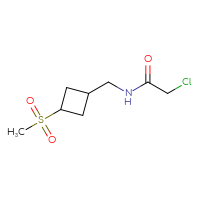 Chemical structure of 2-chloro-N-[(3-methanesulfonylcyclobutyl)methyl]acetamide - CSSB02129761720