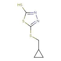 Chemical structure of 5-[(cyclopropylmethyl)sulfanyl]-1,3,4-thiadiazole-2-thiol - CSSB00000065259