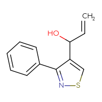 Chemical structure of 1-(3-phenyl-1,2-thiazol-4-yl)prop-2-en-1-ol - CSSB06621050844