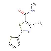 Chemical structure of N,4-dimethyl-2-(thiophen-2-yl)-1,3-thiazole-5-carboxamide - CSSB00000169222