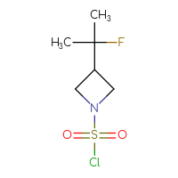 Chemical structure of 3-(2-fluoropropan-2-yl)azetidine-1-sulfonyl chloride - CSSB02126157179