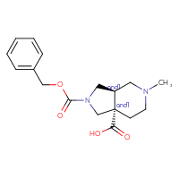 Chemical structure of rac-(3aR,7aS)-2-[(benzyloxy)carbonyl]-5-methyl-octahydro-1H-pyrrolo[3,4-c]pyridine-7a-carboxylic acid - CSSB20620679226